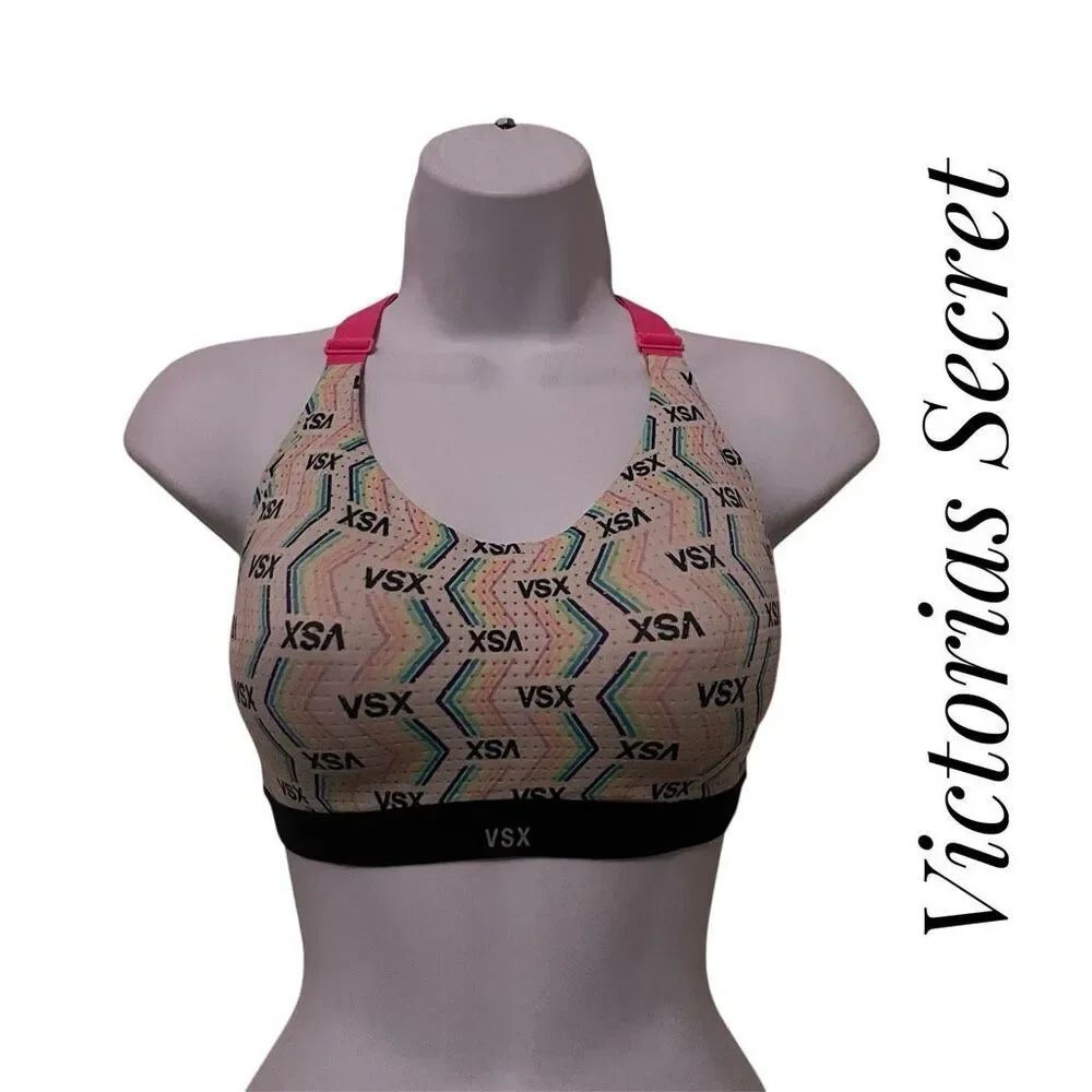 Victorias Secret Small Athletic Sports Bra Racer Back Colorful
